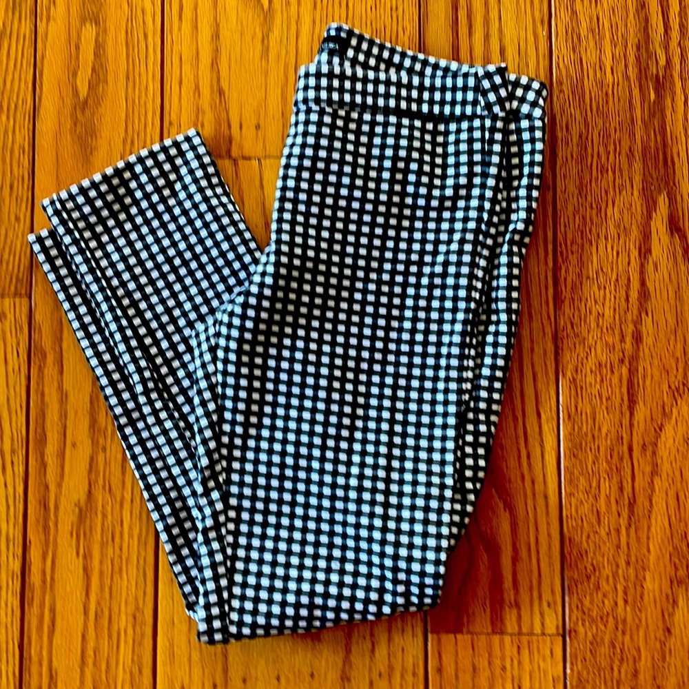 NWOT B&W Gingham straight cropped pants